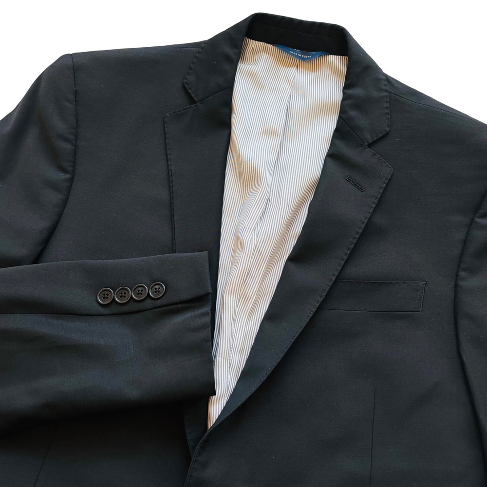 Brooks Brothers Explorer Regent Fit Black Wool Blazer Jacket Size 40 LG